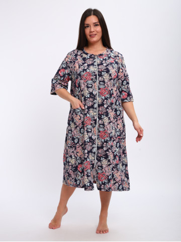 Халат Х-00372 темно-синий, красный