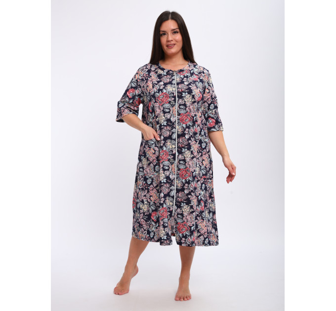 Халат Х-00372 темно-синий, красный