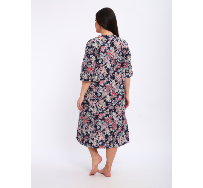 Халат Х-00372 темно-синий, красный