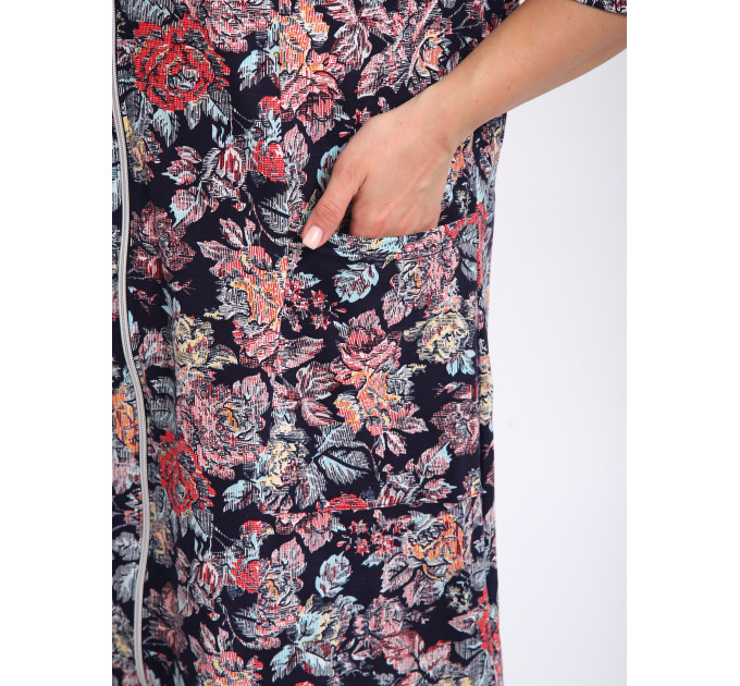 Халат Х-00372 темно-синий, красный