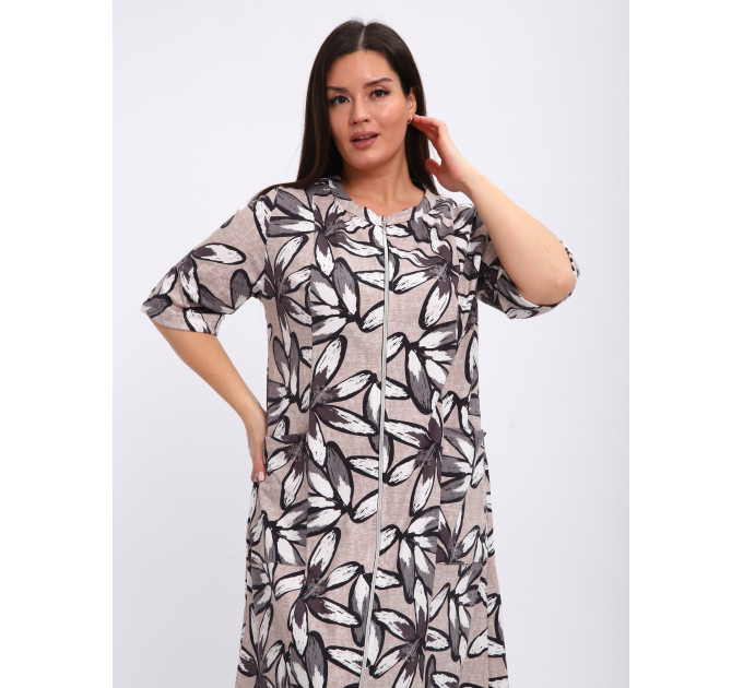 Халат Х-00372 бежевый, серый