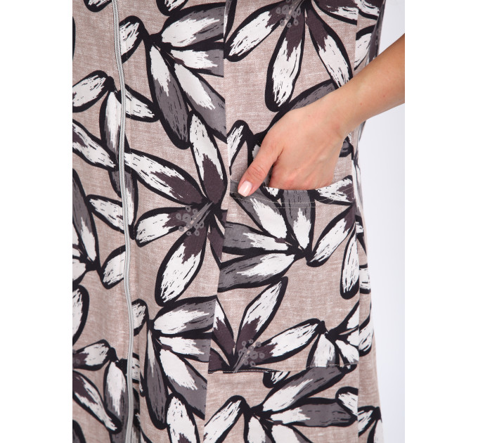 Халат Х-00372 бежевый, серый