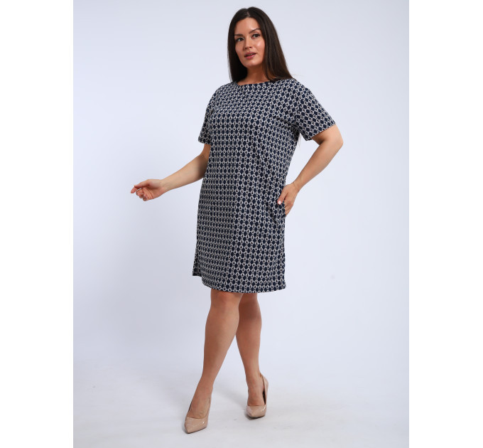 Платье П-00464 синий, белый