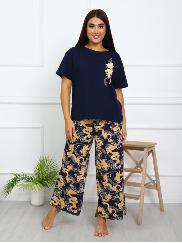 Костюм КД-00300 синий, бежевый