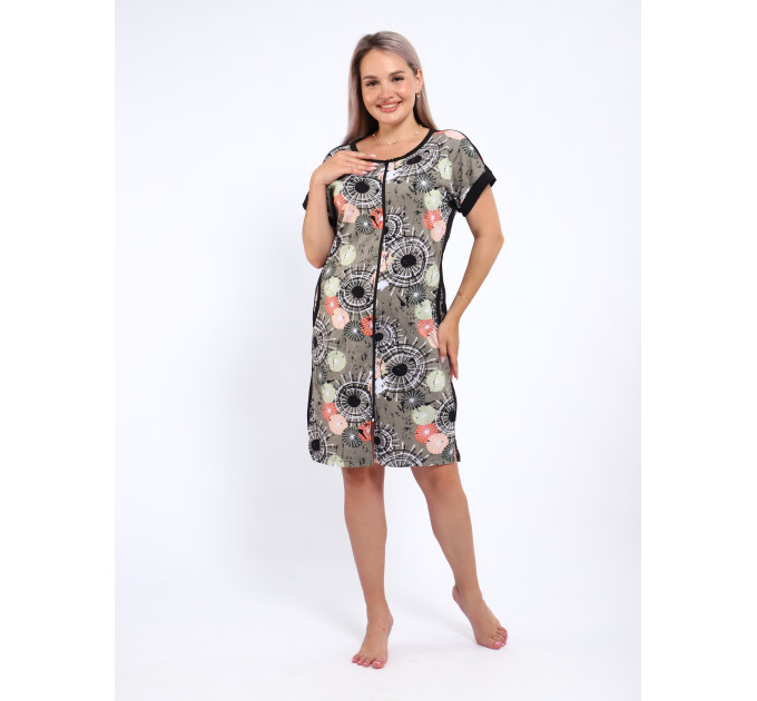 Халат Х-00377 серый, зеленый