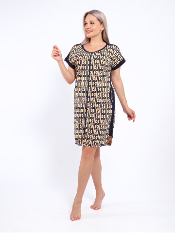 Халат Х-00377 песочный, темно-синий Халат Х-00377 песочный, темно-синий