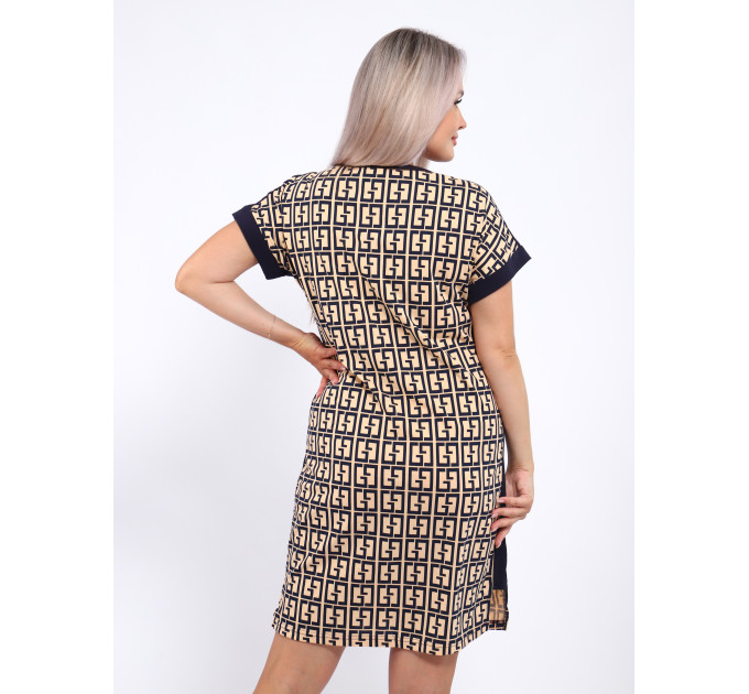 Халат Х-00377 песочный, темно-синий