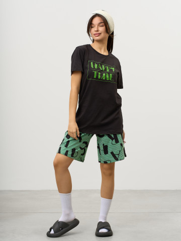 Костюм КД-00453 черный, зеленый