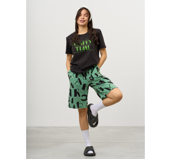 Костюм КД-00453 черный, зеленый