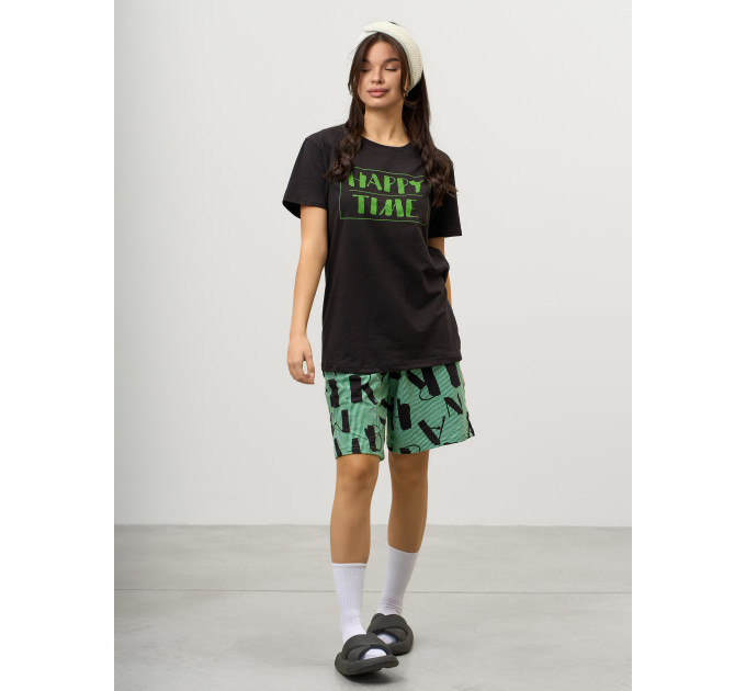 Костюм КД-00453 черный, зеленый