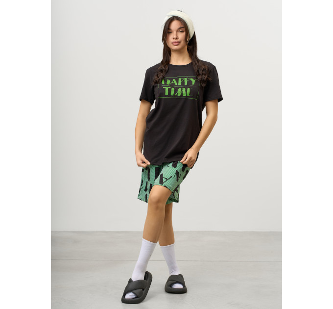 Костюм КД-00453 черный, зеленый