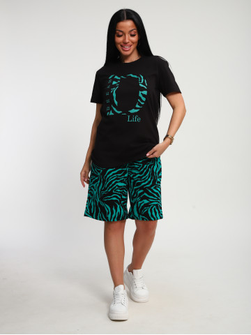 Костюм КД-00453 черный, изумрудный