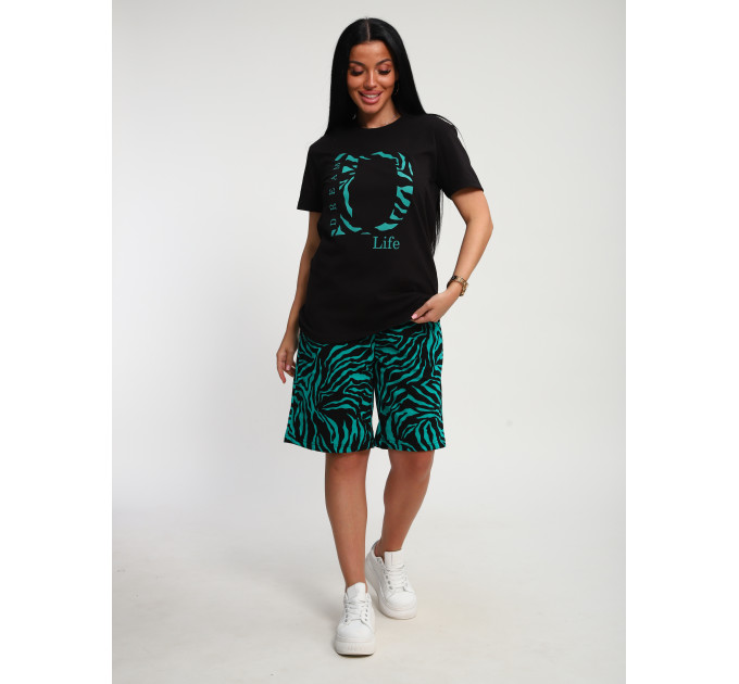 Костюм КД-00453 черный, изумрудный