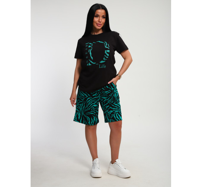 Костюм КД-00453 черный, изумрудный