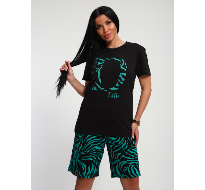 Костюм КД-00453 черный, изумрудный