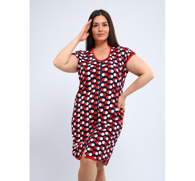 Халат Х-00377 темно-синий, красный