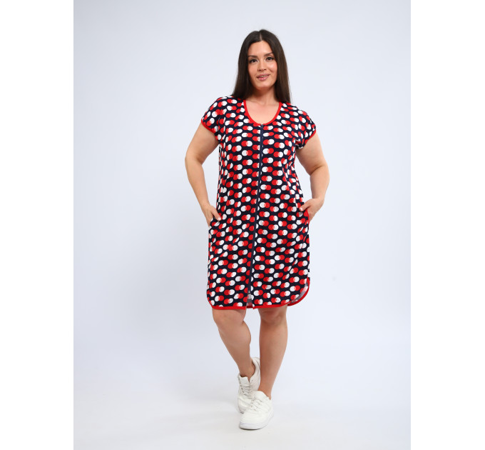 Халат Х-00377 темно-синий, красный