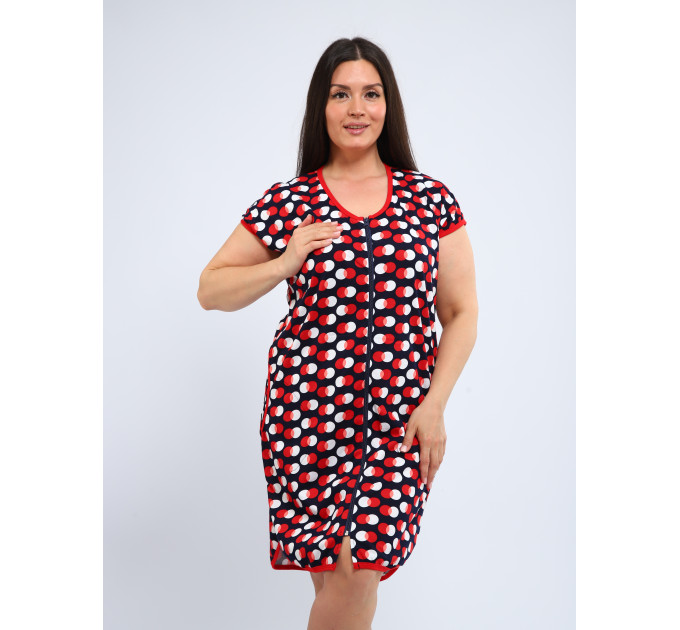 Халат Х-00377 темно-синий, красный