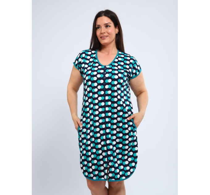 Халат Х-00377 темно-синий, изумрудный